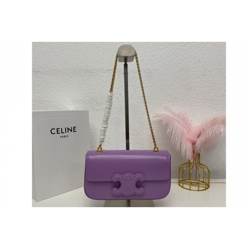 Celine CHAIN SHOULDER BAG CUIR TRIOMPHE IN MAUVE SHINY CALFSKIN