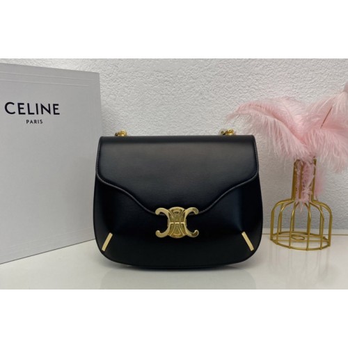 Celine CHAIN BESACE TRIOMPHE Bag IN Black SHINY CALFSKIN Celine CHAIN BESACE TRIOMPHE Bag IN Black SHINY CALFSKIN
