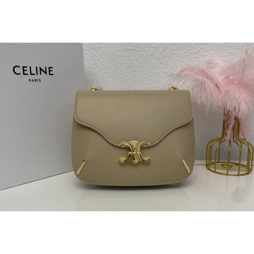 Celine CHAIN BESACE TRIOMPHE Bag IN Beige SHINY CALFSKIN Celine CHAIN BESACE TRIOMPHE Bag IN Beige SHINY CALFSKIN