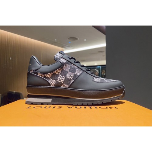 Louis Vuitton 1A5SDA Harlem richelieu sneaker in Calf leather and Damier Graphite canvas