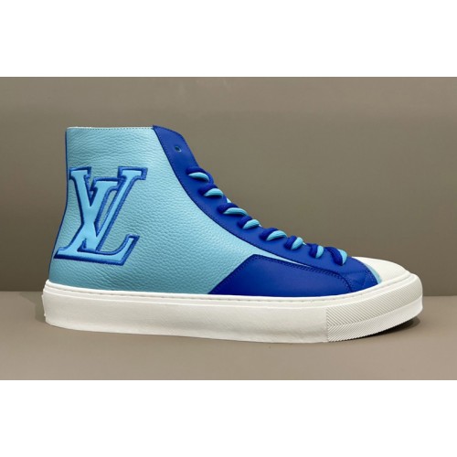Louis Vuitton 1A8XVW Tattoo sneaker boot in Blue Grained calf leather Louis Vuitton 1A8XVW Tattoo sneaker boot in Blue Grained calf leather
