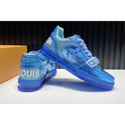 Louis Vuitton 1A98X5 Trainer sneaker in Blue Transparent canvas