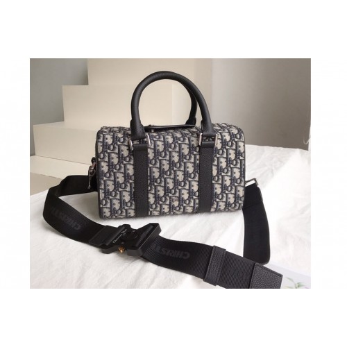 Dior 1ADDU114 Dior Lingot 26 bag in Beige and Black Dior Oblique Jacquard and Black Grained Calfskin Dior 1ADDU114 Dior Lingot 26 bag in Beige and Black Dior Oblique Jacquard and Black Grained Calfskin