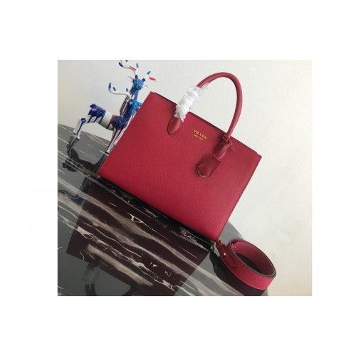 Prada 1BA153 Large Saffiano Leather Handbag in Red Saffiano Leather Prada 1BA153 Large Saffiano Leather Handbag in Red Saffiano Leather