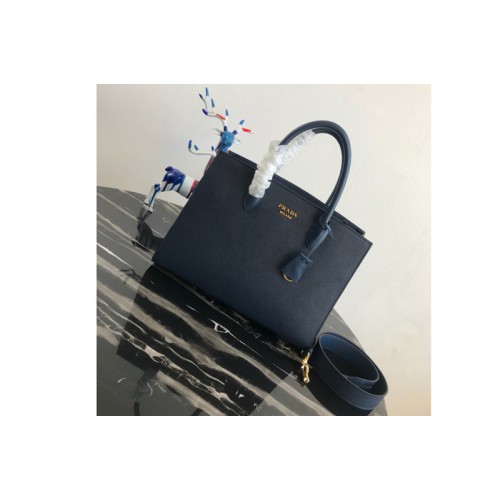 Prada 1BA153 Large Saffiano Leather Handbag in Blue Saffiano Leather Prada 1BA153 Large Saffiano Leather Handbag in Blue Saffiano Leather