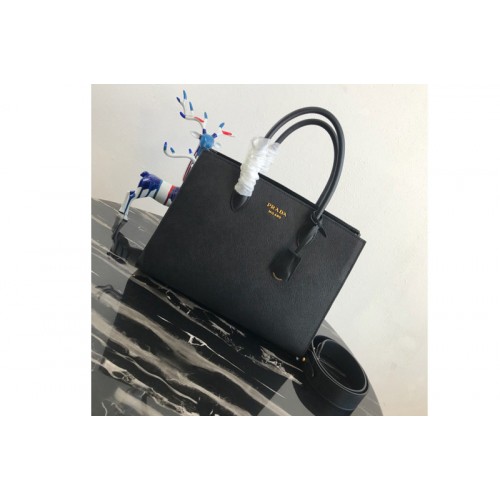 Prada 1BA153 Large Saffiano Leather Handbag in Black Saffiano Leather Prada 1BA153 Large Saffiano Leather Handbag in Black Saffiano Leather