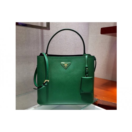 Prada 1BA211 Panier Saffiano leather bag Green Saffiano leather Prada 1BA211 Panier Saffiano leather bag Green Saffiano leather