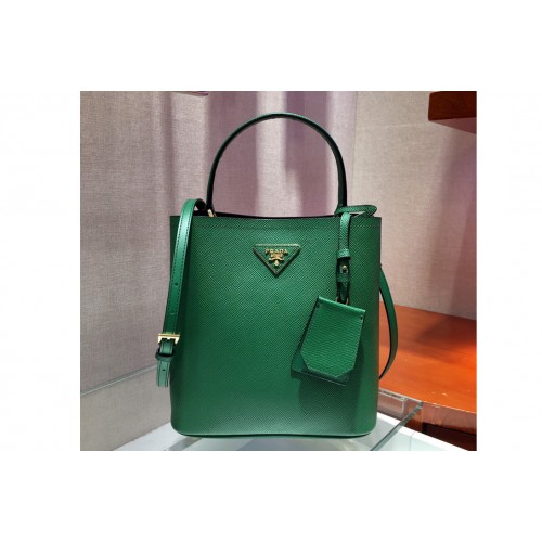 Prada 1BA212 Panier Medium bag Green Saffiano leather