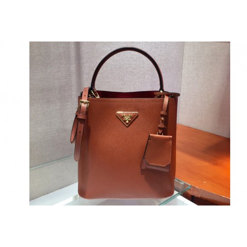 Prada 1BA212 Panier Medium bag Brown Saffiano leather