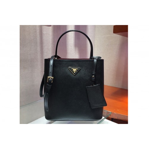 Prada 1BA212 Panier Medium bag Black Saffiano leather