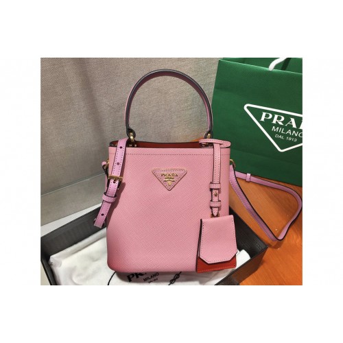 Prada 1BA217 Panier Small bag Pink Saffiano leather