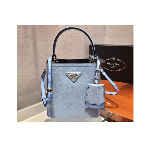 Prada 1BA217 Panier Small bag Blue Saffiano leather