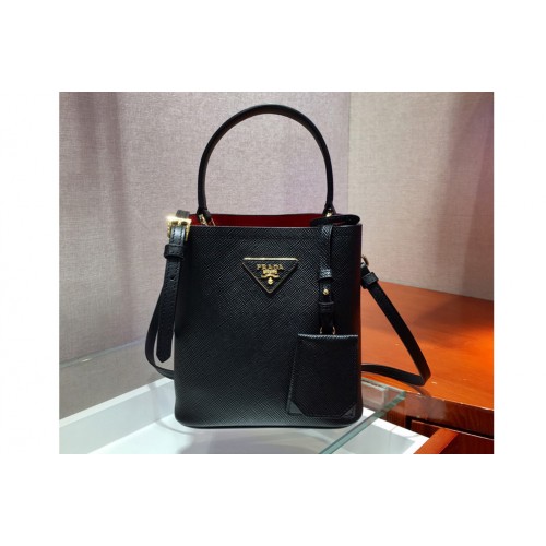 Prada 1BA217 Panier Small bag Black Saffiano leather Prada 1BA217 Panier Small bag Black Saffiano leather