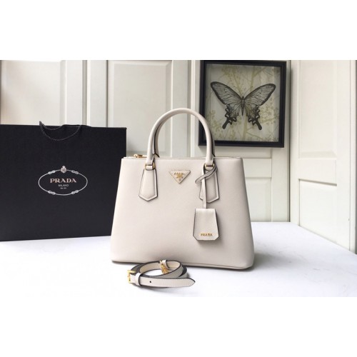 Prada 1BA232 Medium Prada Galleria Saffiano leather bag in White Saffiano leather