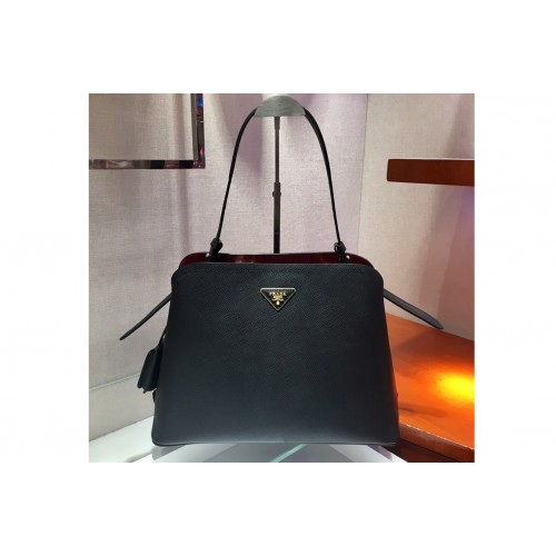 Prada 1BA249 Matinee handbags Black Saffiano leather Prada 1BA249 Matinee handbags Black Saffiano leather
