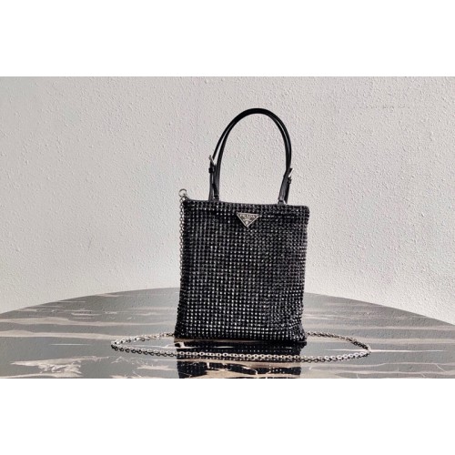 Prada 1BA253 Embellished nylon bag in Black Nylon Prada 1BA253 Embellished nylon bag in Black Nylon