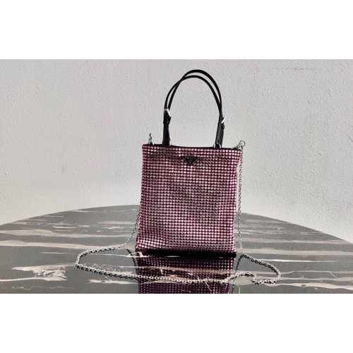 Prada 1BA253 Embellished nylon bag in White Nylon