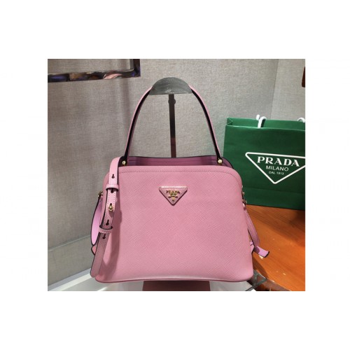 Prada 1BA282 Medium Saffiano Leather Prada Matinee Bag in Pink Saffiano Leather