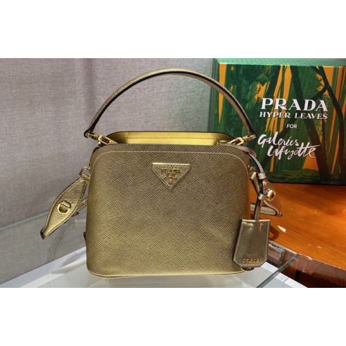 Prada 1BA286 Matinee Micro Saffiano leather bag in Gold Saffiano leather Prada 1BA286 Matinee Micro Saffiano leather bag in Gold Saffiano leather