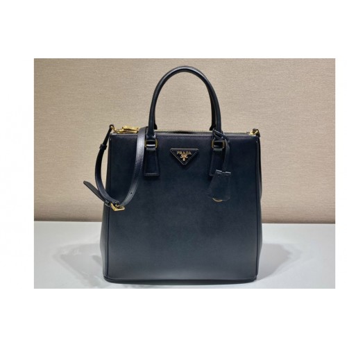 Prada 1BA304 Prada Medium Galleria Saffiano Leather Bag in Black Leather