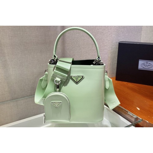 Prada 1BA319 Saffiano Leather Prada Panier Bag in Green Leather Prada 1BA319 Saffiano Leather Prada Panier Bag in Green Leather