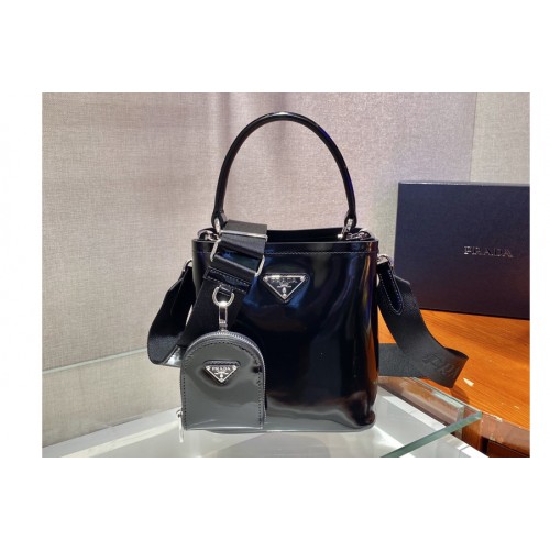 Prada 1BA319 Prada Panier Bag in Black Leather