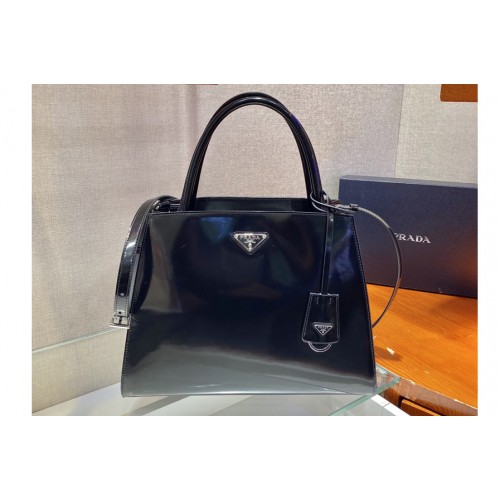 Prada 1BA321 Brushed leather handbag in Black Leather Prada 1BA321 Brushed leather handbag in Black Leather