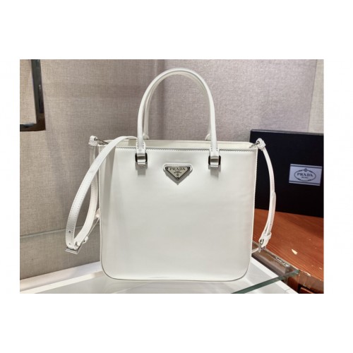 Prada 1BA330 Brushed leather tote bag in White Leather Prada 1BA330 Brushed leather tote bag in White Leather