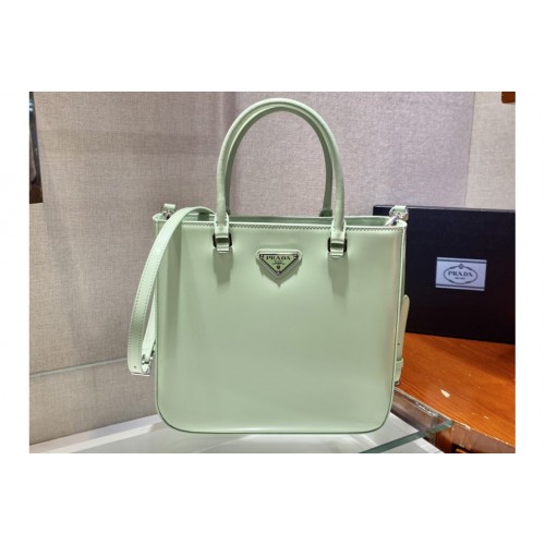 Prada 1BA330 Brushed leather tote bag in Green Leather
