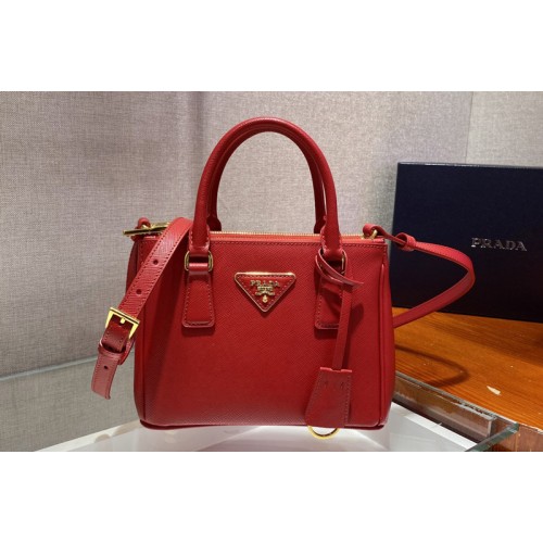 Prada 1BA906 Prada Galleria Saffiano leather micro-bag in Red Saffiano leather