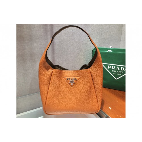 Prada 1BC127 Leather Bucket Handbag in Tan Calf Leather Prada 1BC127 Leather Bucket Handbag in Tan Calf Leather
