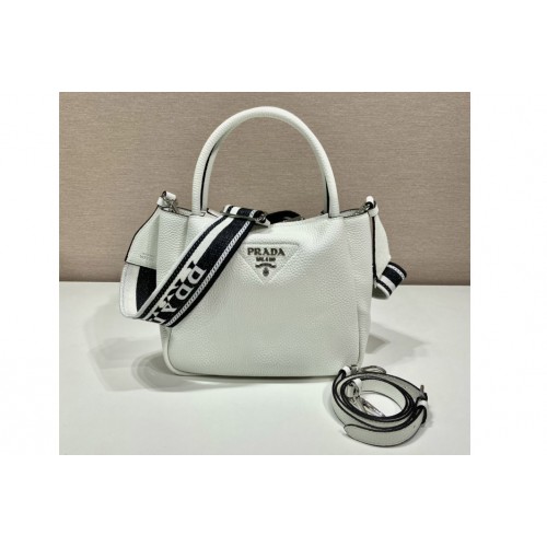Prada 1BC145 Small leather handbag in White Leather
