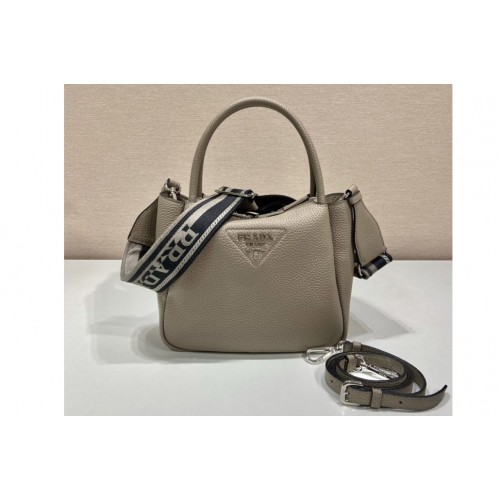 Prada 1BC145 Small leather handbag in Gray Leather