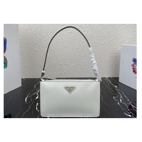 Prada 1BC155 Brushed leather mini-bag in White brushed leather Prada 1BC155 Brushed leather mini-bag in White brushed leather