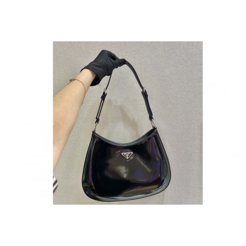 Prada 1BC156 Prada Cleo brushed leather shoulder bag in Black brushed leather Prada 1BC156 Prada Cleo brushed leather shoulder bag in Black brushed leather