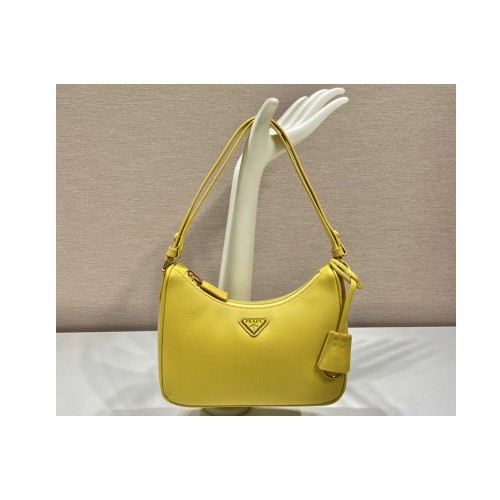 Prada 1BC204 Saffiano leather mini-bag on Yellow Leather