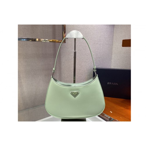 Prada 1BC499 Prada Cleo brushed leather shoulder bag in Green brushed leather