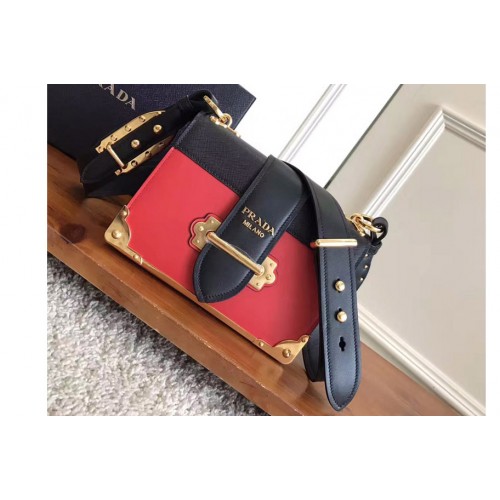 Prada 1BD045 Prada Cahier leather bag on Red Leather Prada 1BD045 Prada Cahier leather bag on Red Leather