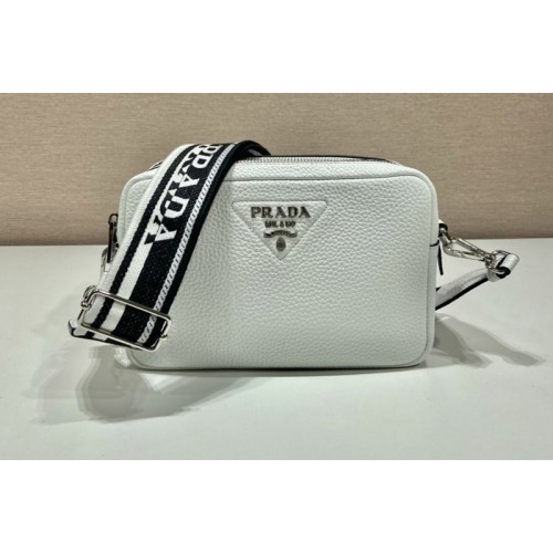Prada 1BH082 Leather bag with shoulder strap on White Leather Prada 1BH082 Leather bag with shoulder strap on White Leather
