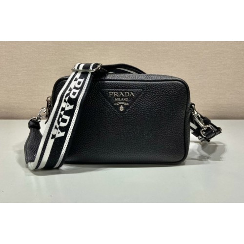 Prada 1BH082 Leather bag with shoulder strap on Black Leather Prada 1BH082 Leather bag with shoulder strap on Black Leather