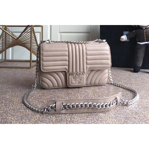 Prada 1BD108 Diagramme medium leather bags Apricot Stitched leather Prada 1BD108 Diagramme medium leather bags Apricot Stitched leather