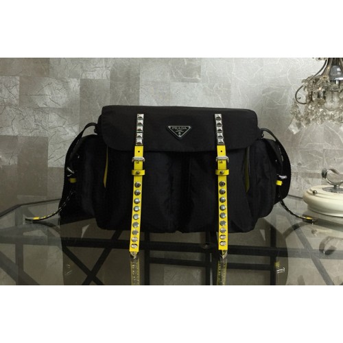 Prada 1BD119 Black Nylon shoulder bag Nylon and calf leather