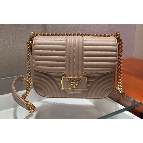 Prada 1BD217 Diagramme leather shoulder bags Pink Calf leather Prada 1BD217 Diagramme leather shoulder bags Pink Calf leather