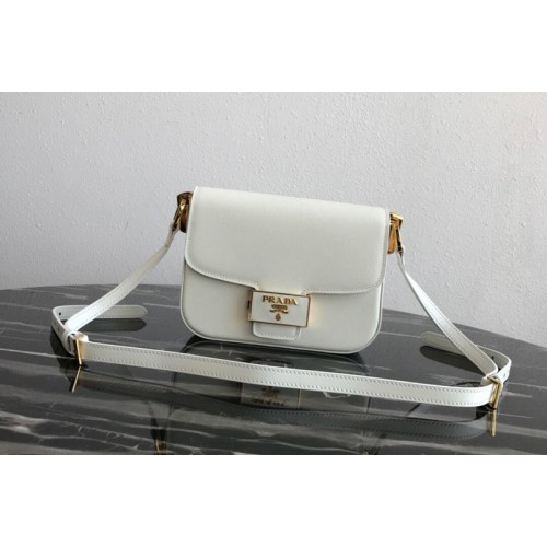 Prada 1BD217 Embleme Saffiano leather bag in White Saffiano leather Prada 1BD217 Embleme Saffiano leather bag in White Saffiano leather