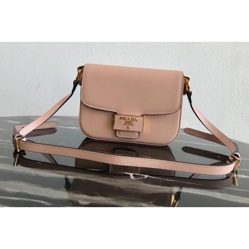 Prada 1BD217 Embleme Saffiano leather bag in Pink Saffiano leather