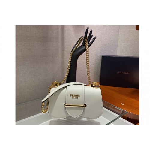 Prada 1BD219 Saffiano Leather Prada Sidonie Bag in White Saffiano leather