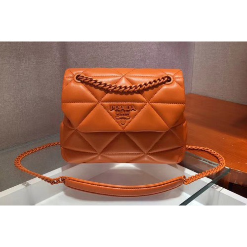 Prada 1BD233 Small Spectrum shoulder bag Orange Stitched nappa leather