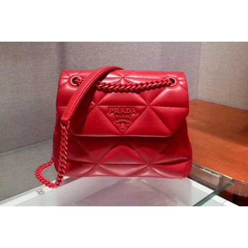Prada 1BD233 Small Spectrum shoulder bag Red Stitched nappa leather