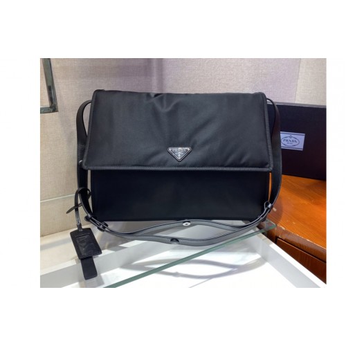 Prada 1BD256 Large padded Re-Nylon shoulder bag in Black Nylon