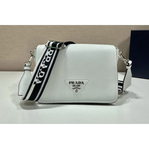 Prada 1BD314 Leather shoulder bag on White Leather